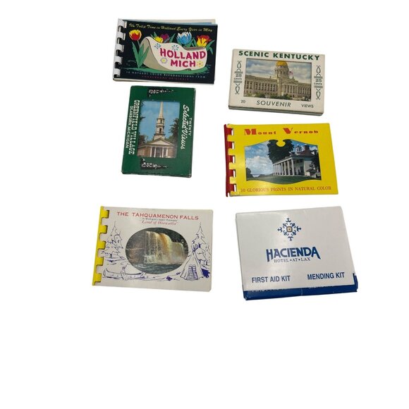 Travel Postcard Booklets Souvenirs Books Mini Lot of 6 Vintage Assorted USA - Picture 1 of 6